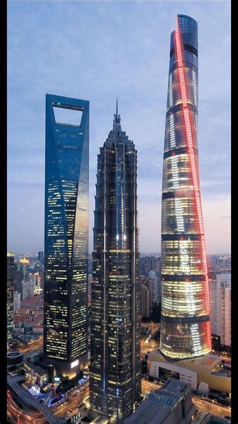 Shanghai World Finance Center Jin Mao Tower And Shanghai Tower In