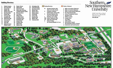 Southern New Hampshire University Campus Map Map