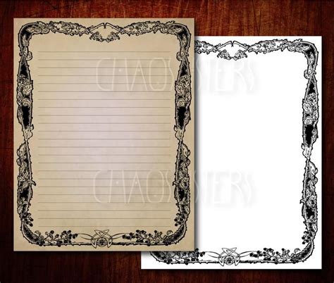 Blank Book Of Shadows Printable Pages Set Grimoire Pages Etsy Magic