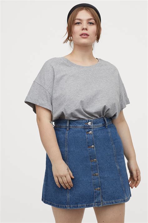 Shop the latest menswear collection at cheap prices. H&M Plus + Plus-Size A-line Denim Skirt