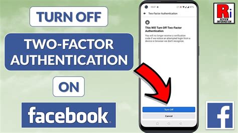 How To Turn Off Two Factor Authentication On Facebook Youtube