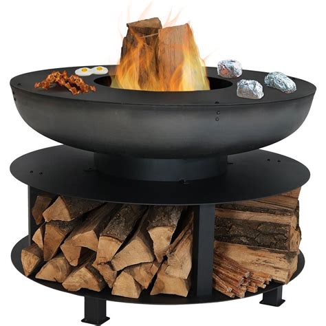 Sitting around an outdoor fire pit with loved ones, gazing at the warm flames under the starry night sky, life is just blissful and magical! Sunnydaze Decor 40 in. x 28 in. Round Cast-Iron Wood ...
