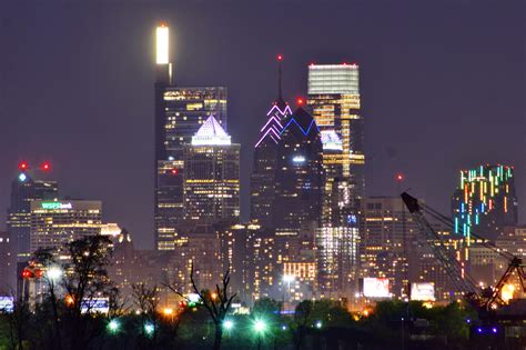 New Lighting Schemes Decorate Philadelphia Skyline At Night