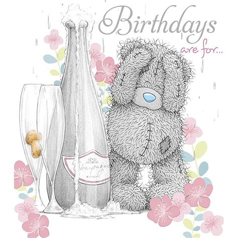 Tatty Teddy With Champagne Me To You Birthday Card A01un003 Me To