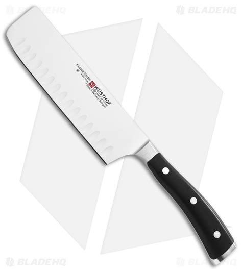 Wusthof Classic Ikon 7 Hollow Edge Nakiri Kitchen Knife Black Polymer