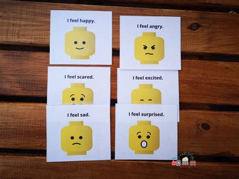 Lego Emotion Laminated Flash Cards Spd Montessori Learning Etsy