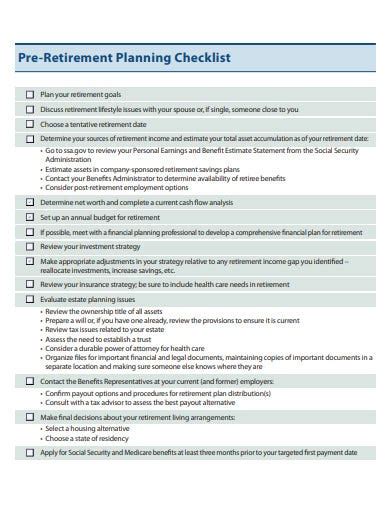 10 Retirement Planning Checklist Templates In Pdf Doc Free