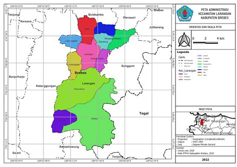 Peta Administrasi Kecamatan Larangan Kabupaten Brebes Neededthing