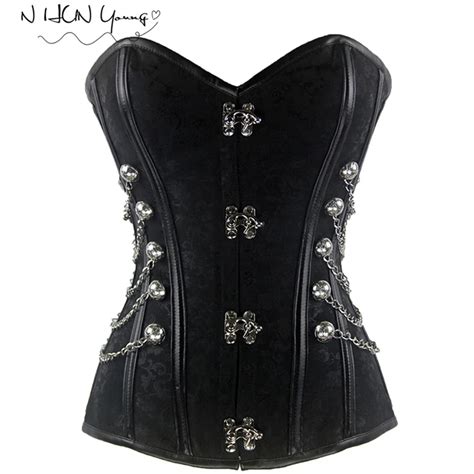 Buy Sexy Corset Red Black Waist Corsets And Bustiers Steampunk Plus Size Lace