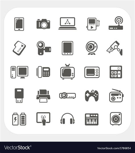 Electronic Device Icons Set Royalty Free Vector Image