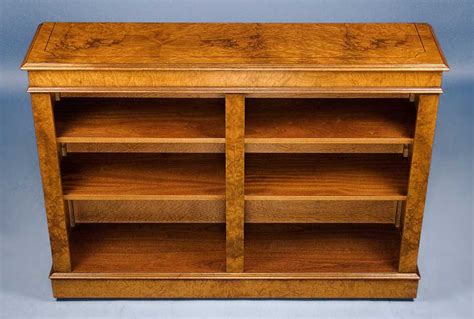 Antique Style Walnut Double Open Bookcase For Sale