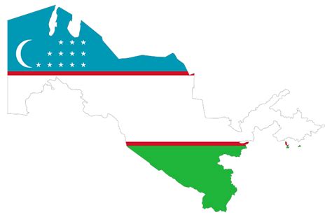 Uzbekistan Map Flag with Stroke clipart. Free download transparent .PNG