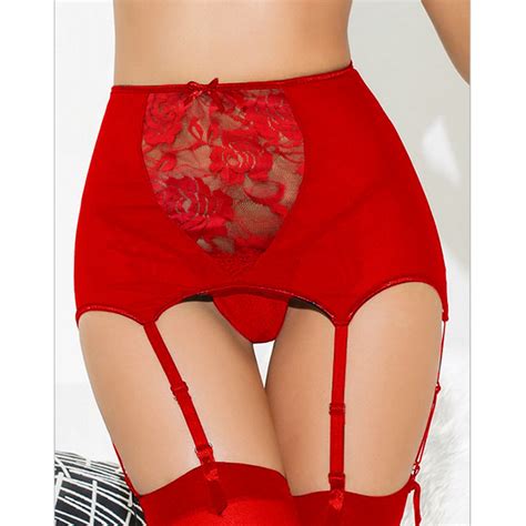 Sexy Red Mesh Lingerie Garter Belt Hg