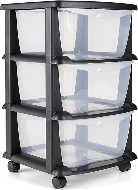 Maxi Nature Kitchenware Plastic Storage Drawers On Wheels Heavy Duty
