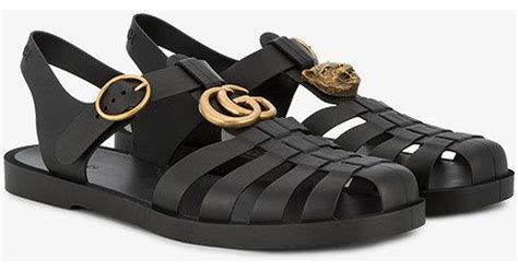 Gucci Buckle Strap Jelly Sandals In Black For Men Lyst