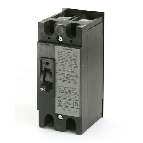 Eaton 200 Amp 2 34 In Double Pole Cc Type Breaker Cc2200 The Home Depot