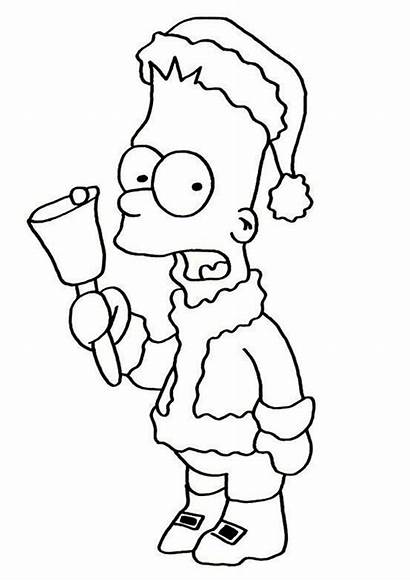 Simpsons Bart Coloring Santa Printable Cartoon Parentune