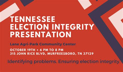 Tennessee Rising To Host Election Integrity Presentation In
