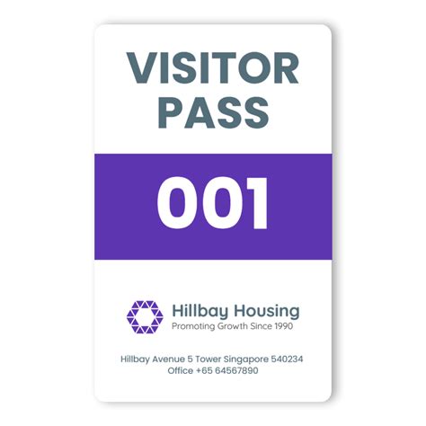 Visitor Card Template