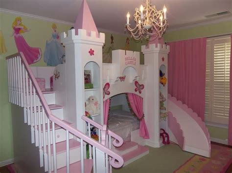 The princess castle tent bunk bed with slide includes a tent over twin bed and a covered hiding place below. I love this one. what a beautiful bed! | Castle bed ...