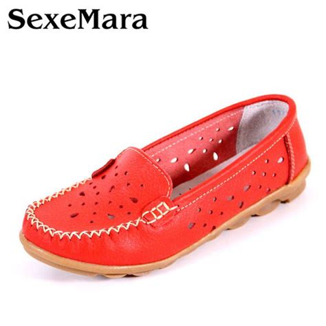 2017 New Summer Shoes Women Genuine Leather Flats Fashion Casual Soft