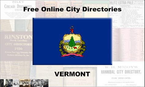 Free Online Vermont City Directories The Ancestor Hunt
