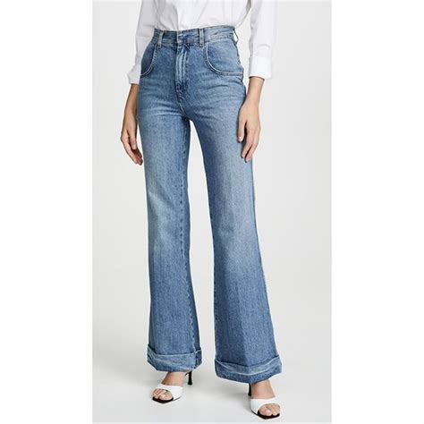 Redone Jeans Redone 7s Ultra High Rise Cuffed Bell Bottom Jeans Denim Flared Cotton 26