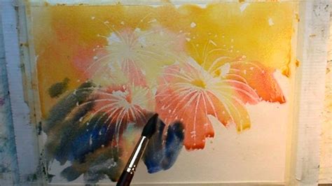 How To Paint Fireworks Part 1 Fireworks Art Watercolor Fireworks