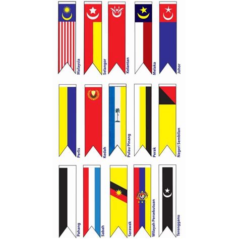 Polymesh 2x8 Malaysia And All State Flag Bendera Malaysia Ready