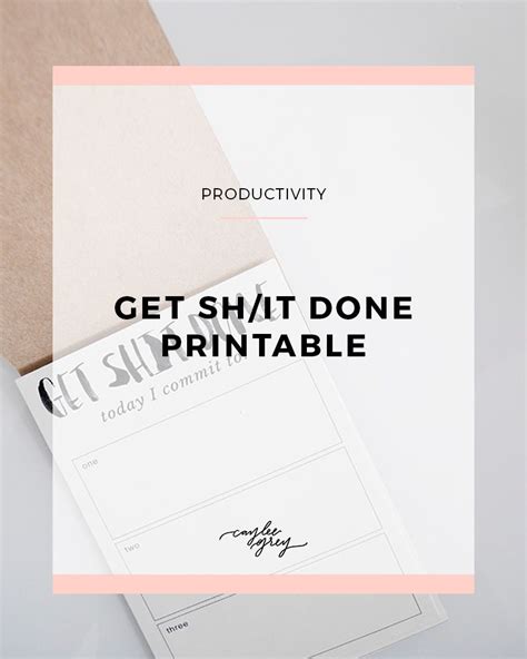 Get Shit Done Free Printable Planner Planner Printables Free