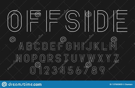 Set Of Alphabets Fonts Modern Abstract Design With Lines Stock Vector