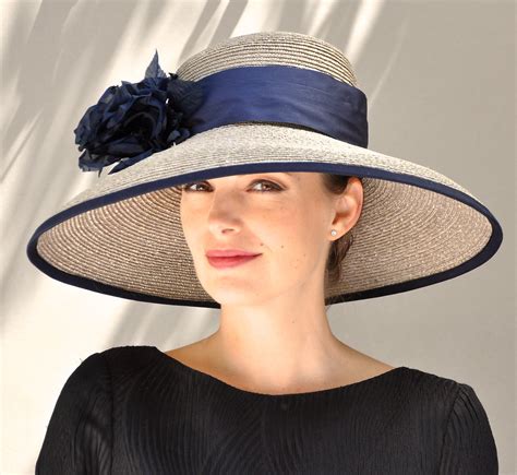 Wedding Hat Kentucky Derby Hat Formal Hat Taupe Gray Navy Hat Womens