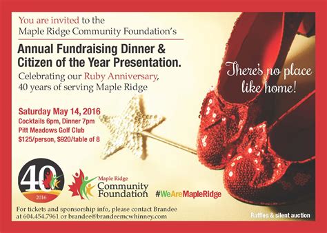 Annual Fundraising Dinner Invite Maple Ridge Community Foundation