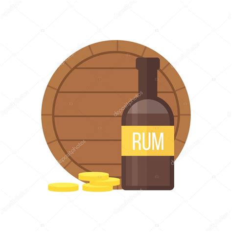 Old Pirate Rum Bottle Pirate Rum Bottle And Barrel Vector