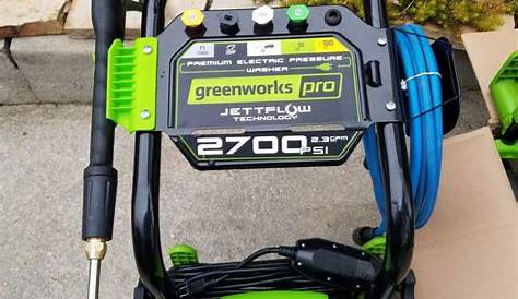 Greenworks Pro 2700 PSI 2.3 Gallon -GPM and Greenworks 2000 PSI 1.2