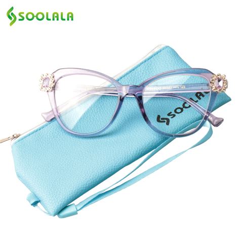 soolala brand reading glasses womens fashion glasses retro rhinestone cat eye large reading