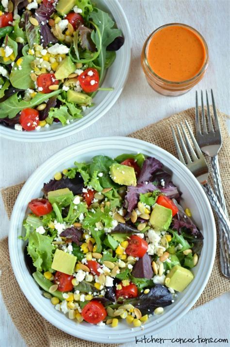 Corn Avocado And Tomato Salad With Roasted Red Bell