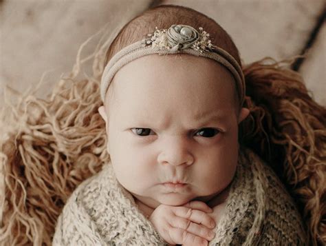This Baby S Grumpy Face During Her Newborn Photo Shoot Is Totally Adorable