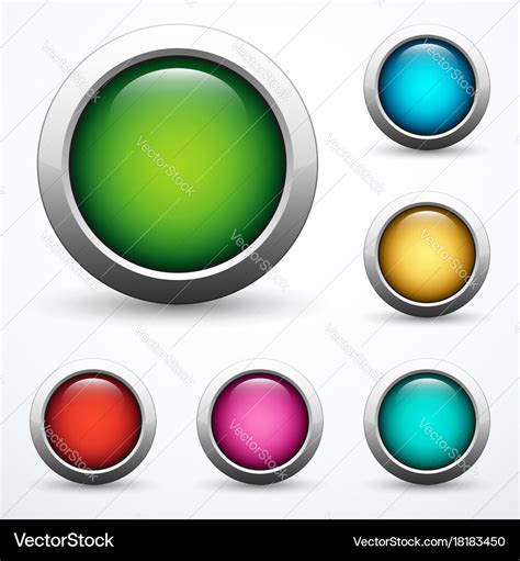 Set Of Round Buttons Royalty Free Vector Image