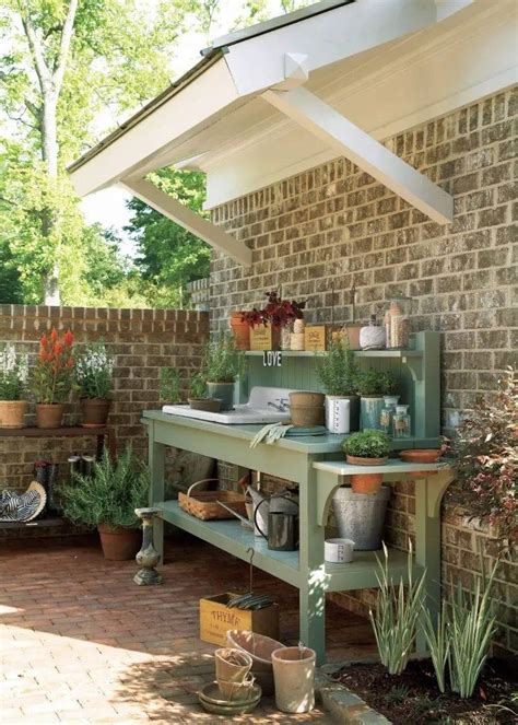 19 Gorgeous Potting Benches To Inspire Your Garden Plans Garden Sink