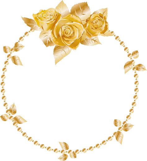 #rose #oses #wreath #gold #header #border #frame #decor - Gold Rose png image
