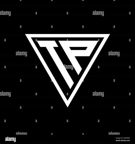 Tp Logo Monogram With Tirangle Shape Isolated On Black Background