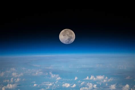 The full moon is pictured from the International Space Station - NASA