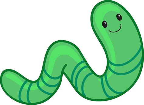Cute Cartoon Green Worm By Sandytov Art Drawings For Kids Easy