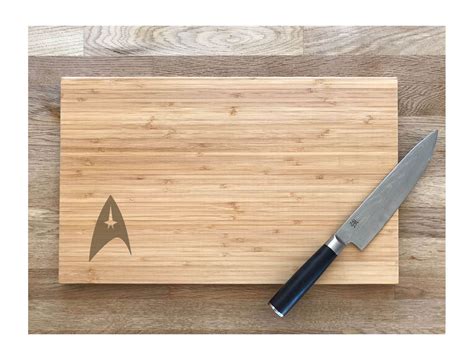 Star Trek Logo Bamboo Chopping Board Cutting Board 2 Sizes Etsy
