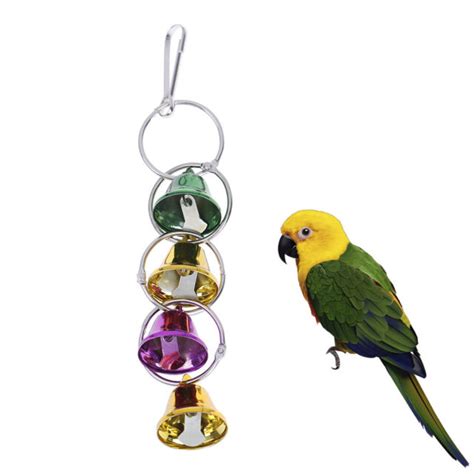 Pet Toy Play Bell Chew Toy Parrot Bird Colorful Bell Chain Bird