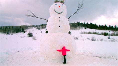 Locals Build 20 Foot Snowman In Logan Canyon