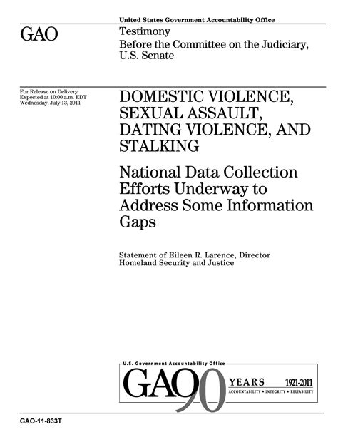 domestic violence sexual assault dating violence and stalking national data collection
