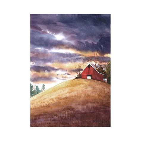 Barn Painting Watercolor Landscape Painting Print By Derekcollins 39