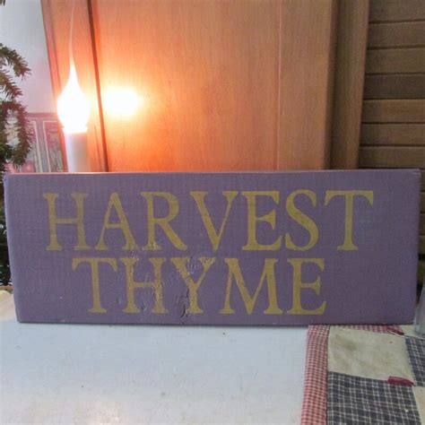 Harvest Thyme Sign Reclaimed Wood Sign Harvest Sign Fall Etsy